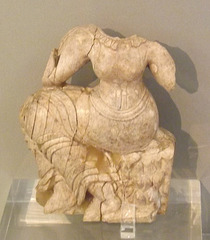 Ivory Plaque from Mycenae of a Woman on a Rock in the National Archaeological Museum in Athens, June 2014