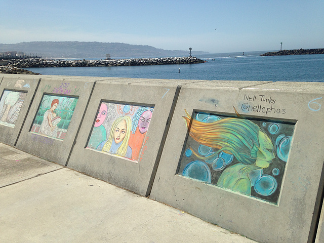 Chalk art at Redondo Sea Wall