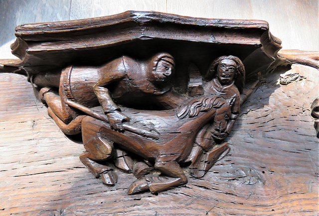 boston church,lincs (116)c14 misericord killing unicorn