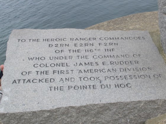 Pointe du Hoc - plaque commémorative