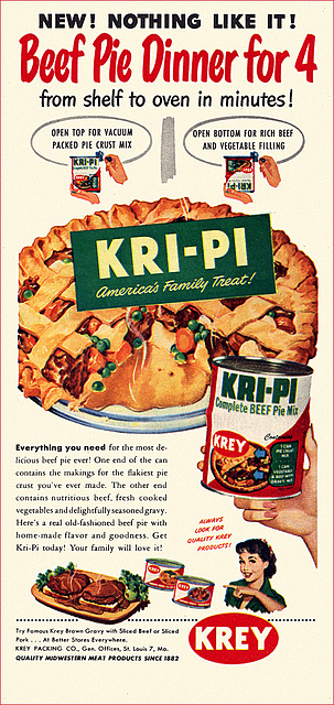 Kri-Pi Beef Pie Ad, 1952
