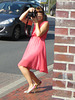 girl on stiletto heels taking pictures