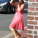 girl on stiletto heels taking pictures