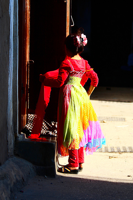 red dressed girl