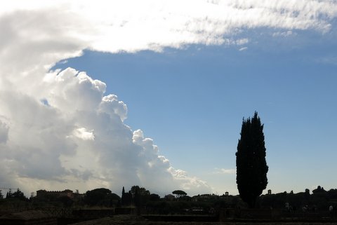 A Rome (Italie), le Palatin après l'orage