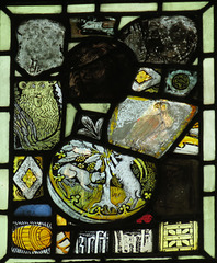 strelley church, notts ; glass fragments, c14-c17