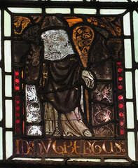 strelley church, notts; st ugbertus, c14 glass