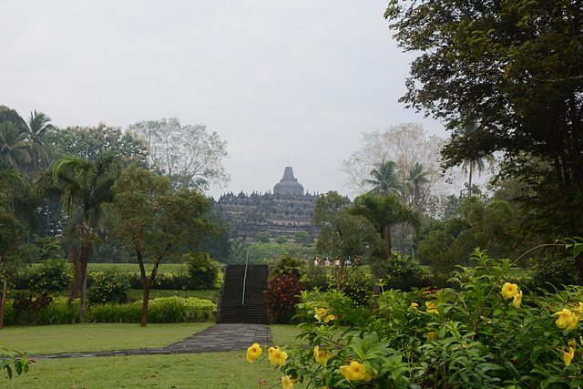 Indonesia, Java, Approaching to the Temple of Borobudur