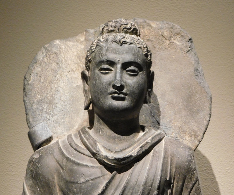 Detail of a Buddha from Gandhara in the Metropolitan Museum of Art, September 2018