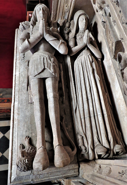 strelley church, notts; effigies on c16 tomb of john de strelley +1501