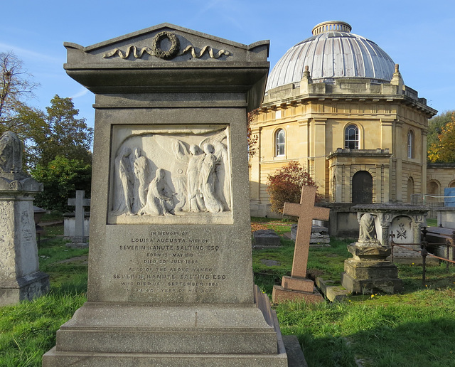 brompton cemetery, london,louisa augusta salting, +1858, with baud's chapel of 1840-4 behind