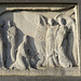 brompton cemetery, london,louisa augusta salting, +1858, plaque with two angels, three figures and an ouroboros, presumably the three maries at the tomb.