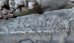 strelley church, notts ; graffiti: richard strelley parker sic transit gloria mundi