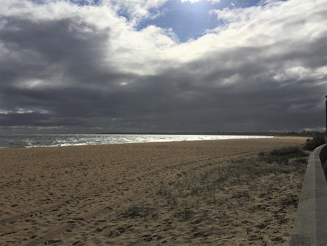 Silver sea & dramatic clouds