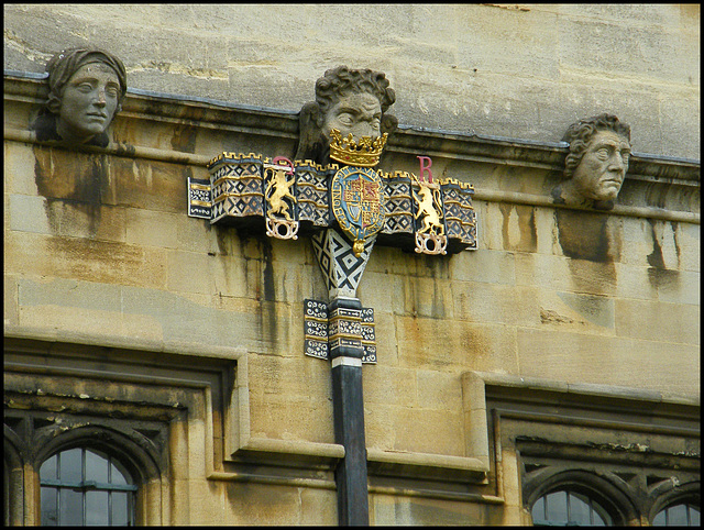 ornate college drainpipe