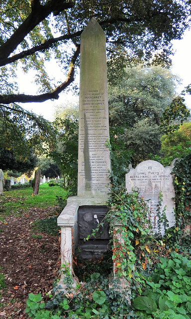 brompton cemetery, london,james mccurrey 1881 obelisk with a temperance theme