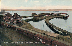 4535. The Harbor and C. N. R. Depot, Port Arthur, Ont.