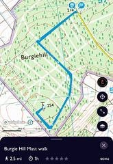 2.5 mile route to Burgie Hill Mast