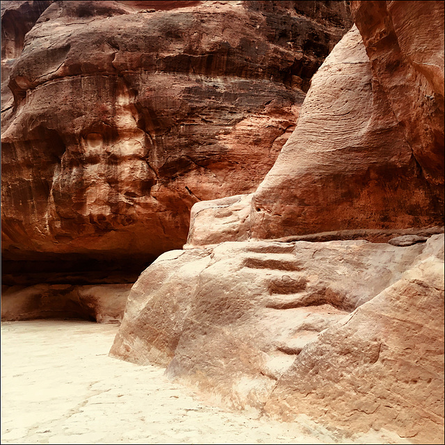 Stairway, carved into stone.