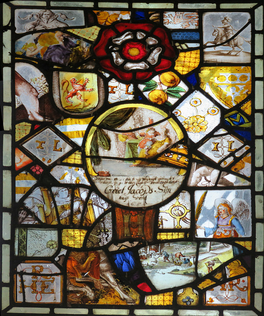 strelley church notts; fragments of c16 and c17 glass