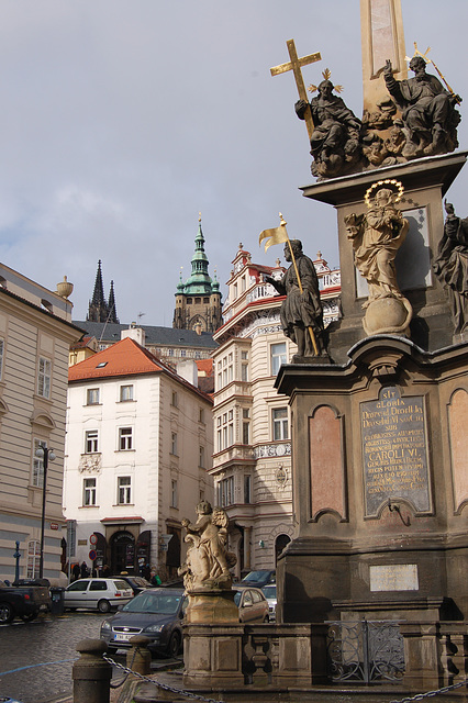 Lesser Town Square Looking Towards St Vitus Cathedral, Lesser Town, Prague