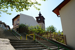 Bulgaria, Blagoevgrad, Stairs on Vasil Aprilov Street  and the Clock Tower