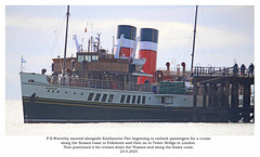 PS Waverley at Eastbourne 23 9 2025 starting to embark passengers from the pier PS Waverley at Eastbourne 23 9 2025 starting to embark passengers from the pier