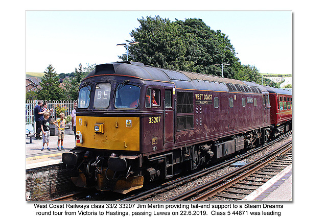 Class 33-2 33207 Lewes 22 6 2019