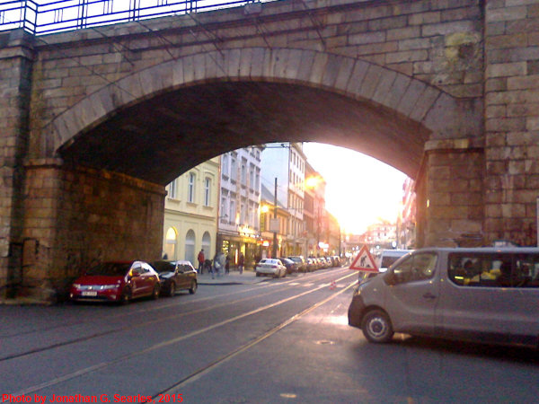 Sunset Through Negrelli Viaduct, Karlin, Prague, Bohemia(CZ), 2015