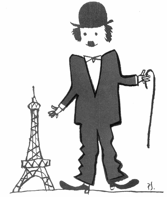 Chaplin kun Eiffelturo