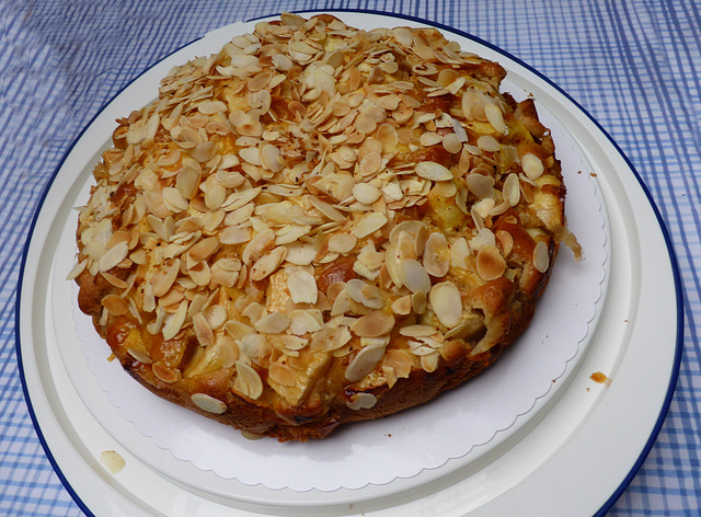 Apfel-Mandel Kuchen auf lockerem Teig