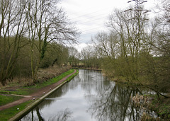 The Staffs and Worcs Canal from the turnover bridge below Dimmingsdale Bridge
