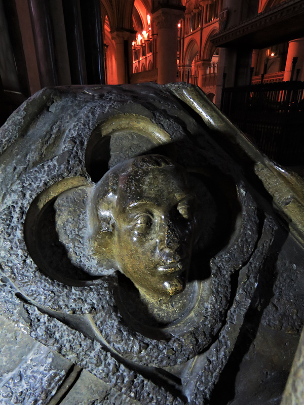 canterbury cathedral (95) detail of c13 tomb of archbishop walter +1205