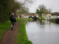 Approaching Awbridge Lock and Bridge on The Staffs and Worcs Canal