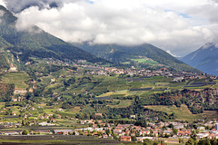 Blick vom Marlinger Waalweg hinüber auf Dorf Tirol