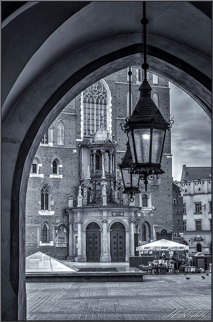 St. Mary's Basilica from the Cloth Hall, Krakow