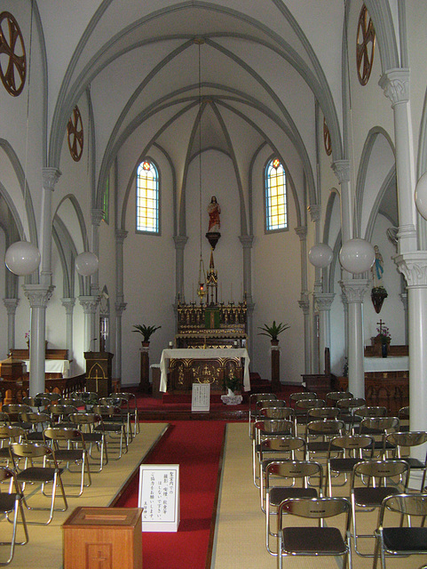 Amakusa Sakitsu Catholic Church Interior 03 Built in 1934