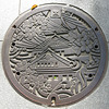 Plaque d'égout à Osaka (Kansai, Japon)