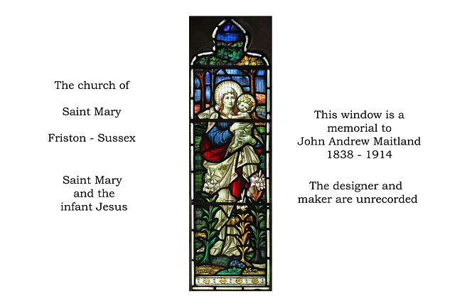 Saint Mary's church, Friston, The Madonna & Child in memory of John Maitland c1914