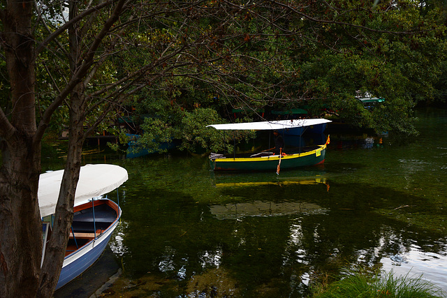 North Macedonia, Boats Reflection in the Park of Black Drin