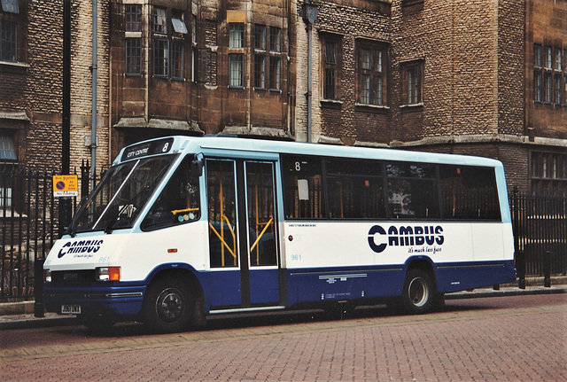 Cambus Limited 961 (J961 DWX) in Drummer Street bus station, Cambridge – 18 Aug 1992 (168-35)