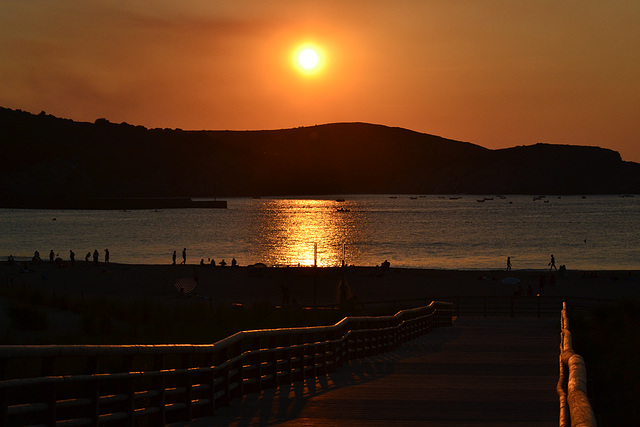 atardecer sobre la bahía de Gorliz