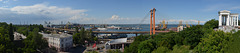Одесса, Панорама порта с Тещиного Моста / Odessa, Panorama of the Sea Port from the Pedestrian Bridge