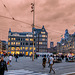 Dam square at dusk (Amsterdam)