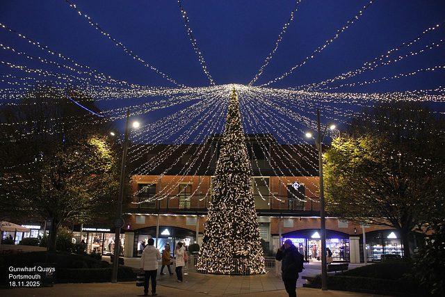 Christmas tree lights Gunwharf Quays Portsmouth 18 11 2025