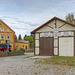 ehemaliger Lokschuppen am Bahnhof Geyer