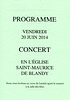 Concert à Blandy-les-Tours le 20 juin 2014