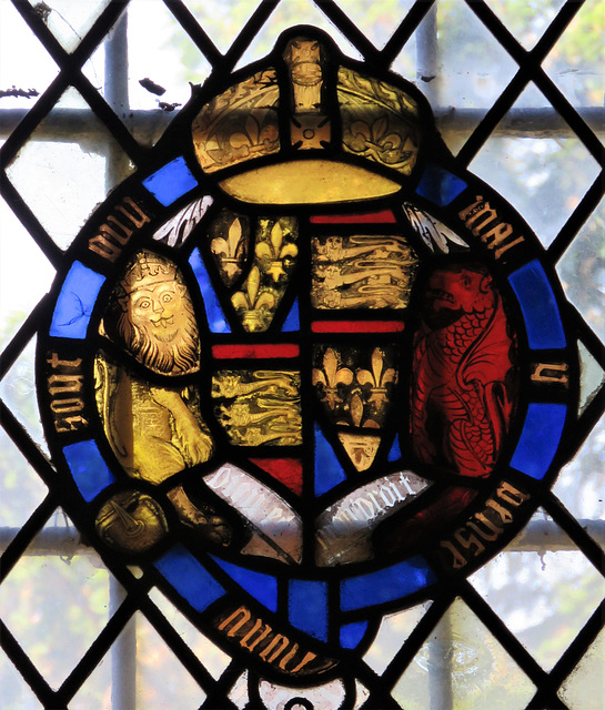 woodchurch church, kent (25)c16 tudor royal arms in glass