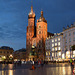 Krakow and its old main square at night