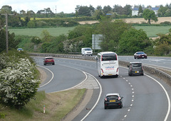 Ambassador Travel (National Express contractor) 216 (BV69 KPT) on the A11 near Red Lodge - 7 May 2022 (P1110470)